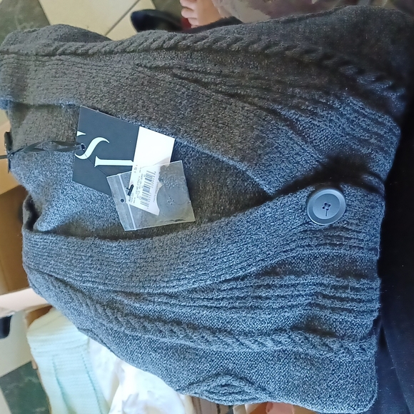 SIMPLY VERA WANG Gray Women’s Faux Fur Coatigan Cardigan Sweater Coat - Picture 3 of 4